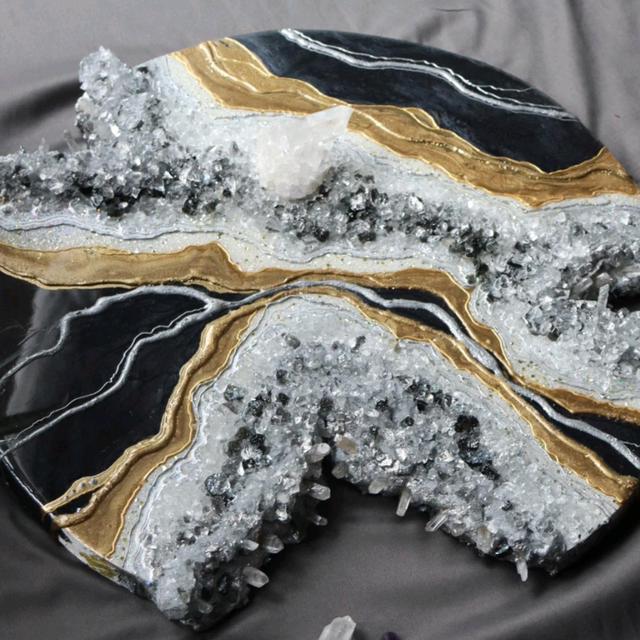 Black & Gold Resin Geode
