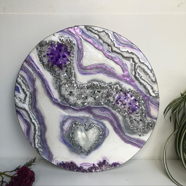 Crystal Heart Resin Geode