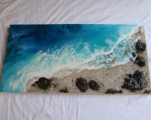 Resin Beach Landscape in Canvas